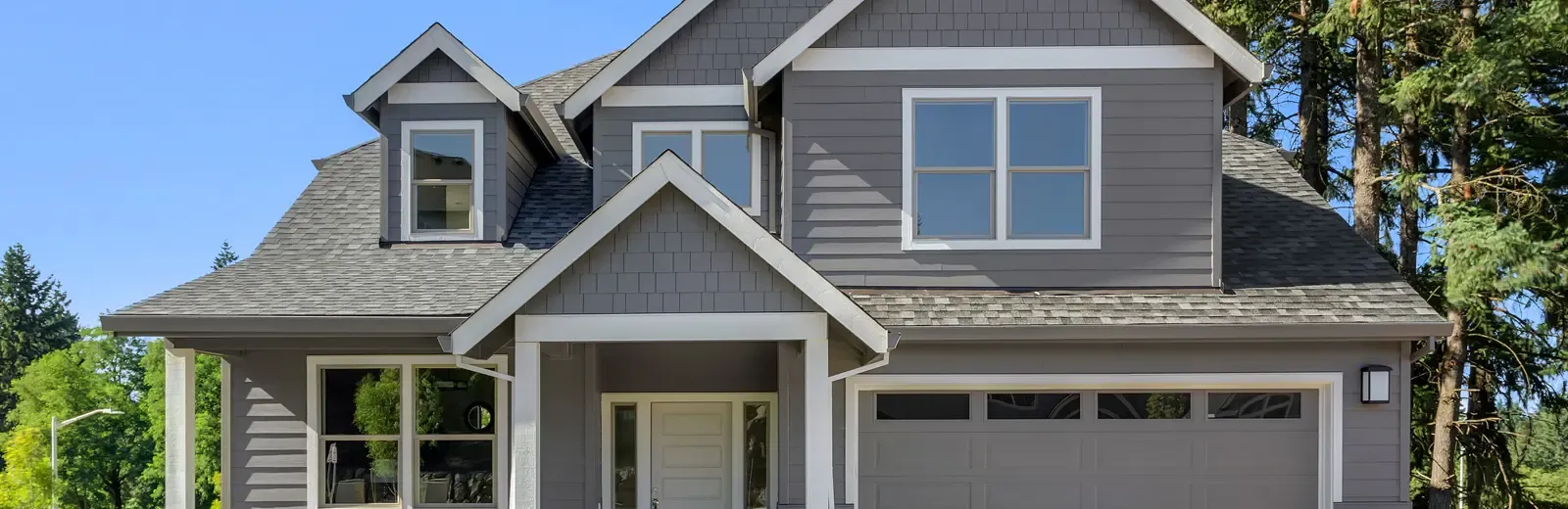 suburban home with clean roof